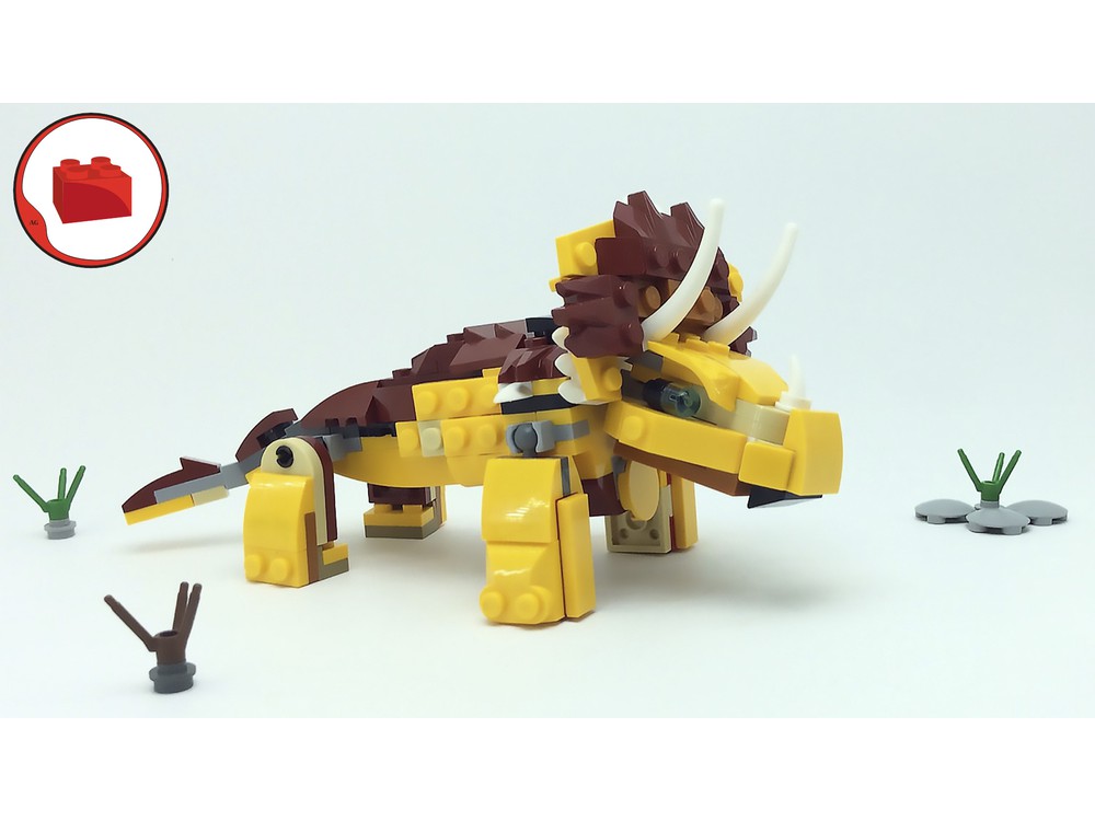 Lego Moc Triceratops Dinosaur Moc Lego Creator 31112 By Bricks Ideas Rebrickable Build 