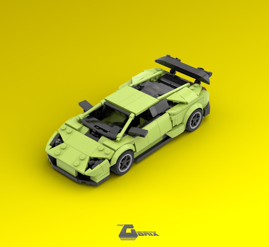 LEGO MOC Lamborghini Murcielago SV 8stud wide - Lime by thegbrix 