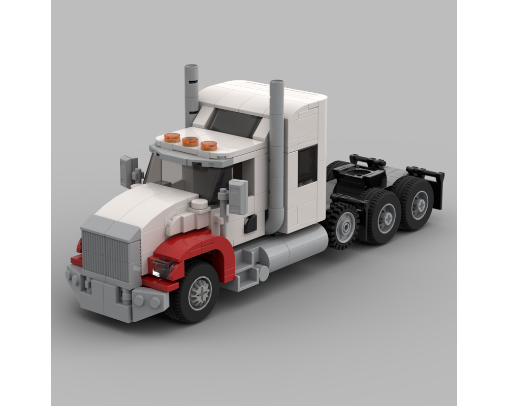 Lego Moc Kenworth T800 Semi Truck (red-white) By Speedhuncreations 