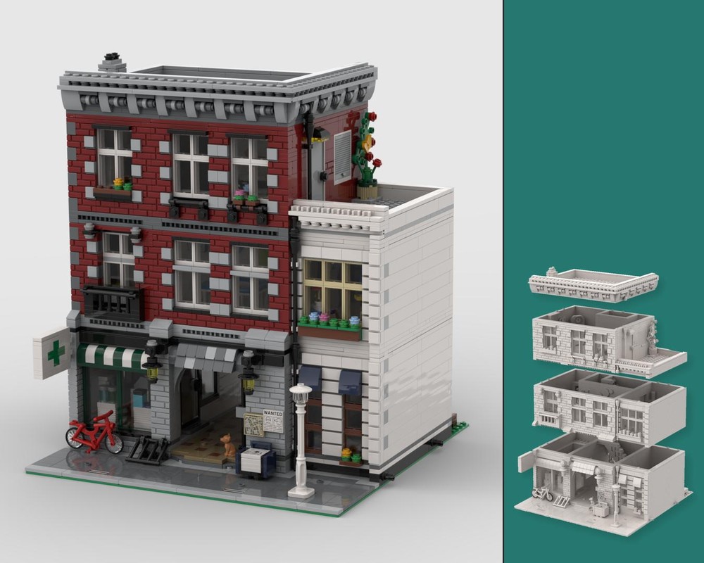LEGO MOC Modular Pharmacy by xantos | Rebrickable - Build with LEGO