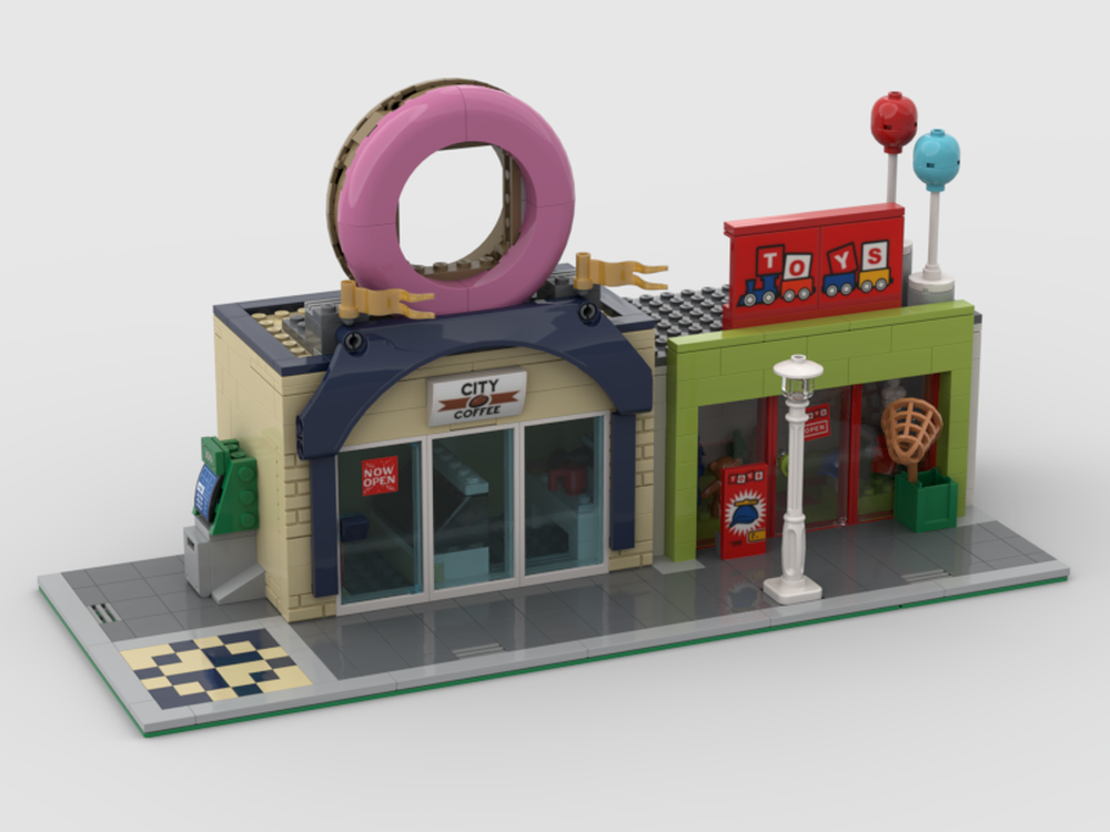 LEGO MOC Donut and Toy Shops Modular KTBrickworks | Rebrickable - Build LEGO