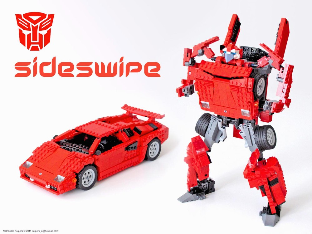 LEGO MOC Sideswipe Transformer (Lambo Countach) by NKubate