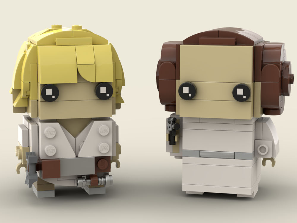 Lego Moc Farm Boy Luke And Princess Leia Brickheadz By Imperialbrickz Rebrickable Build With Lego