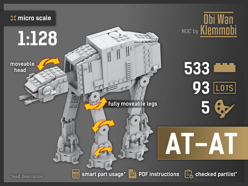 LEGO MOC Micro Series AT-AT Walker, 1:128 by obiwanklemmobi