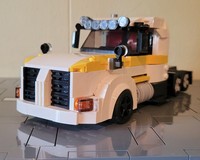 White-Yellow Semi Truck