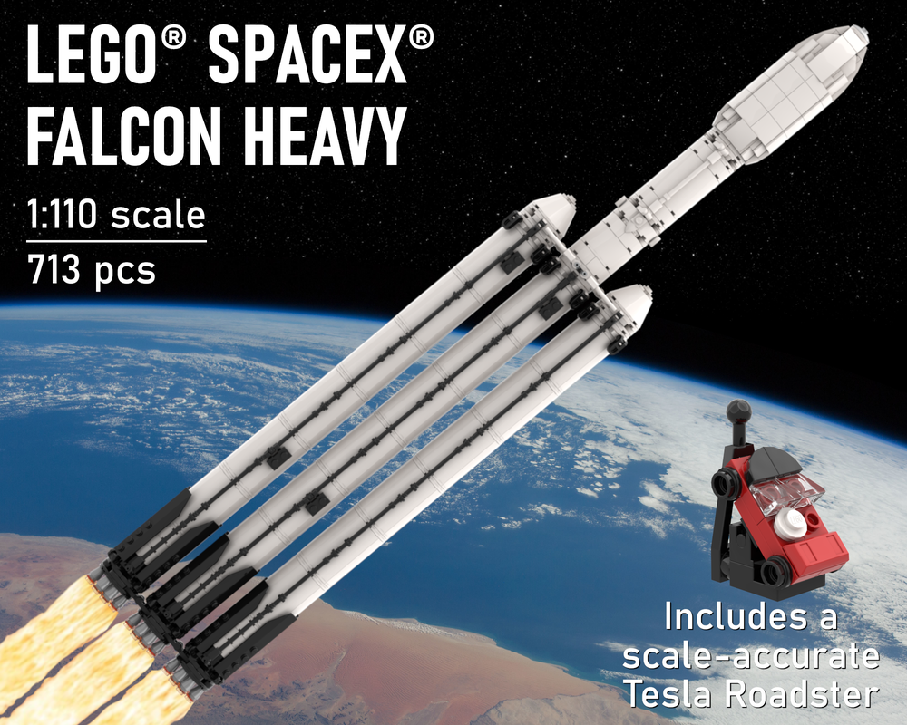 Lego Moc Spacex Falcon Heavy Saturn V Scale By 0rig0 Rebrickable Build With Lego