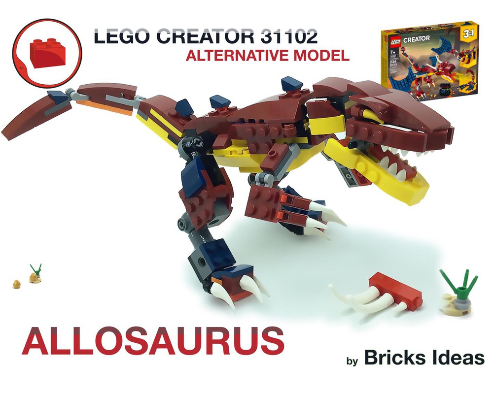 Lego Moc Allosaurus Dinosaur Lego Creator 31102 Set By Bricks Ideas Rebrickable Build With 