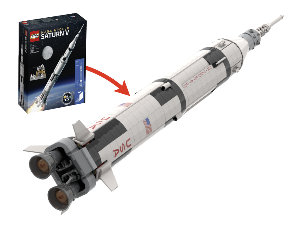 LEGO MOC - Saturn C-3 and direct landing Apollo spacecraft zeegiraf Rebrickable - Build LEGO