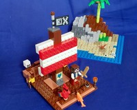Island and Pirate Raft