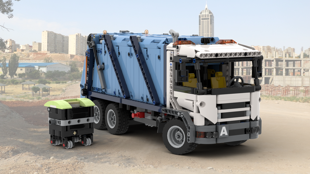 MOC-77062 Garbage Truck upgradable with Power Functions