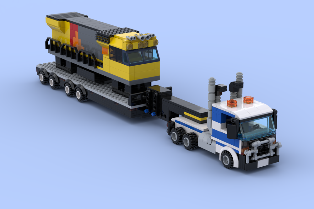 LEGO MOC truck hauling train by Absolute_lego_builds | Rebrickable ...