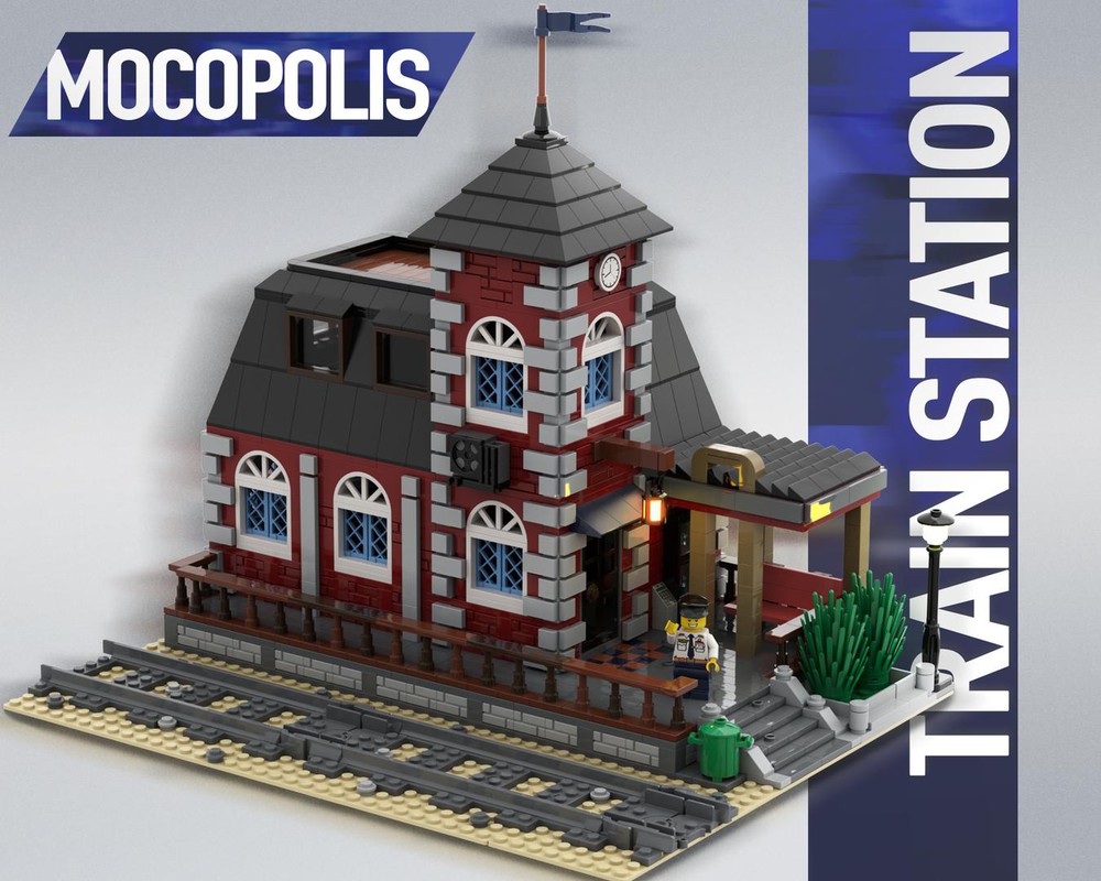 LEGO MOC Country Train Station by MOCOPOLIS | Rebrickable - Build