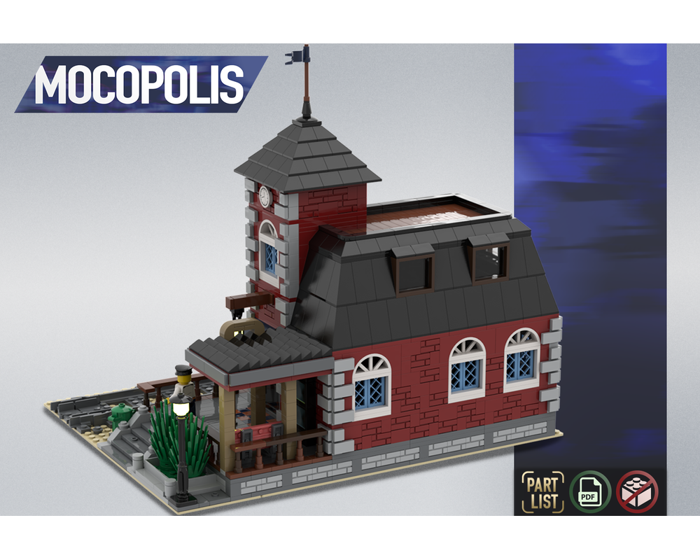 LEGO MOC-77343 Country Train Station by MOCOPOLIS | Rebrickable