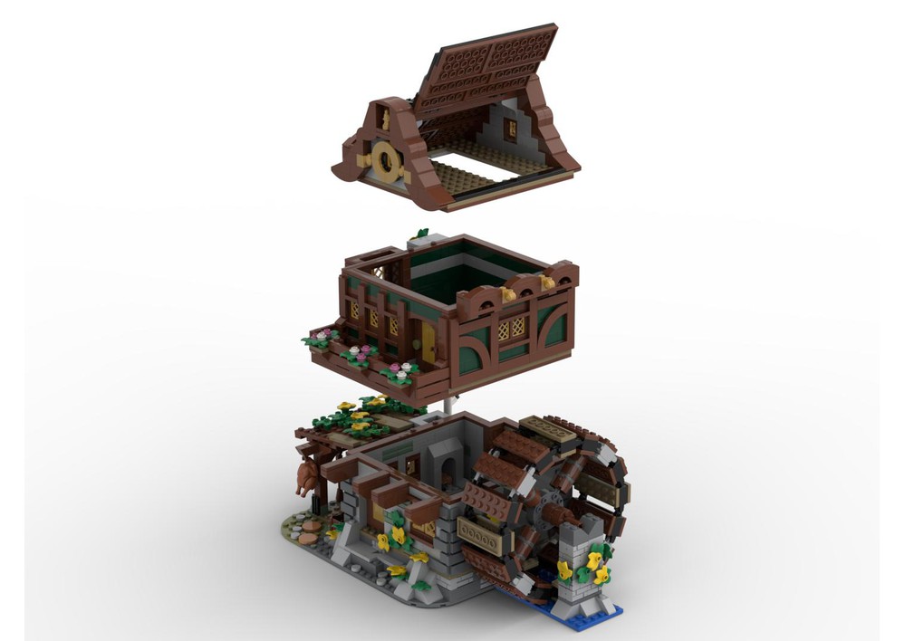 Lego Moc Medieval Watermill By Baylon0613 Rebrickable Build With Lego