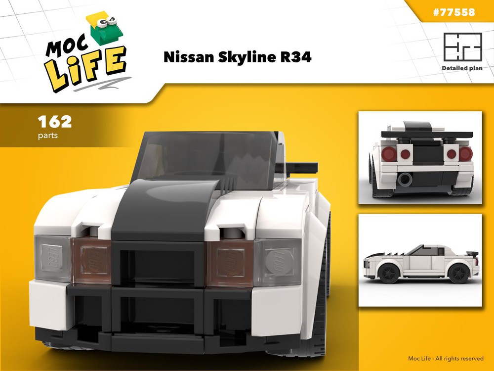 LEGO MOC Nissan Skyline GTR R34 by firas_legocars