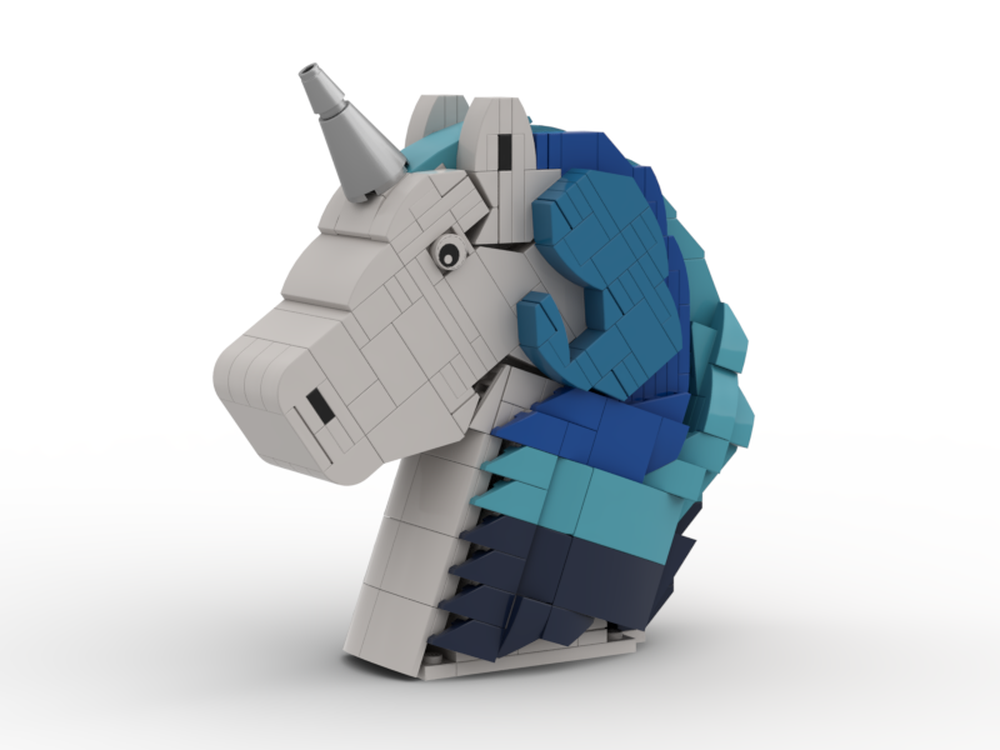 LEGO MOC Unicorn Head by BigM | Rebrickable Build with LEGO