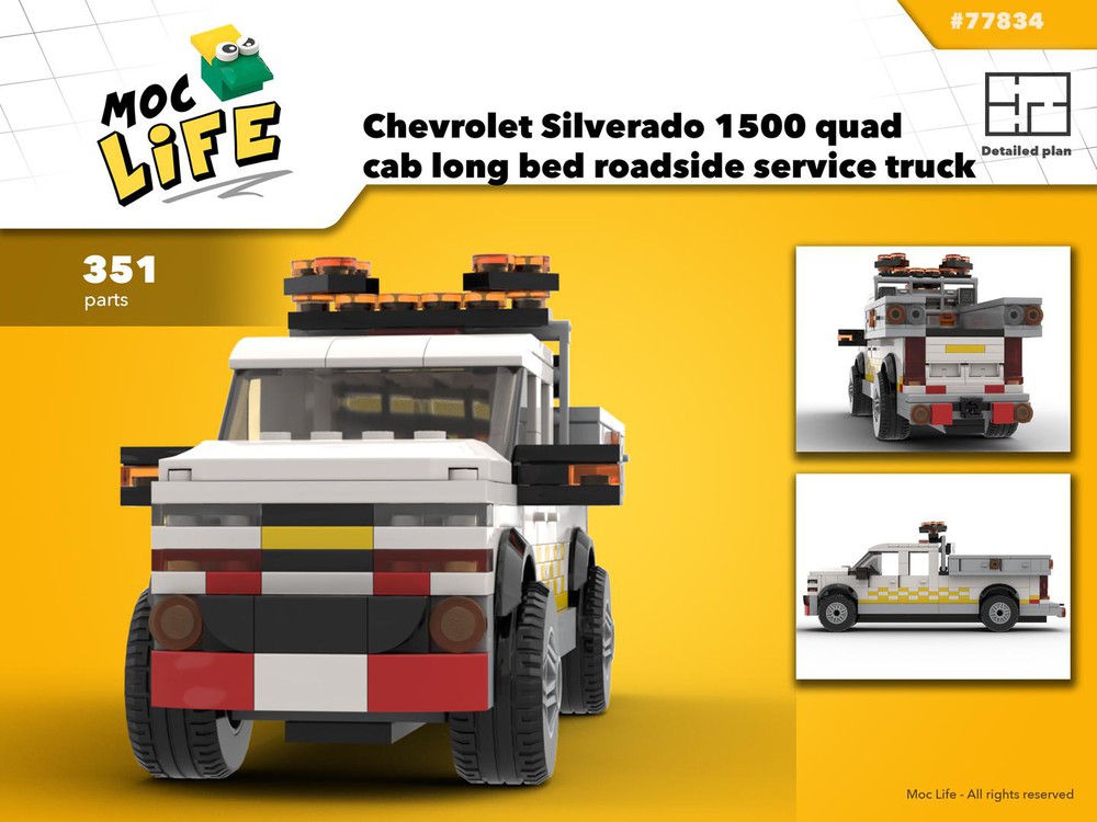 Lego Moc Chevrolet Silverado 1500 Roadside Service Truck By Moclife