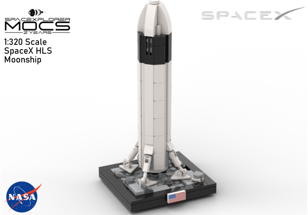 LEGO MOC 1:320 SpaceX Artemis HLS Moonship by SpaceXplorer MOCs