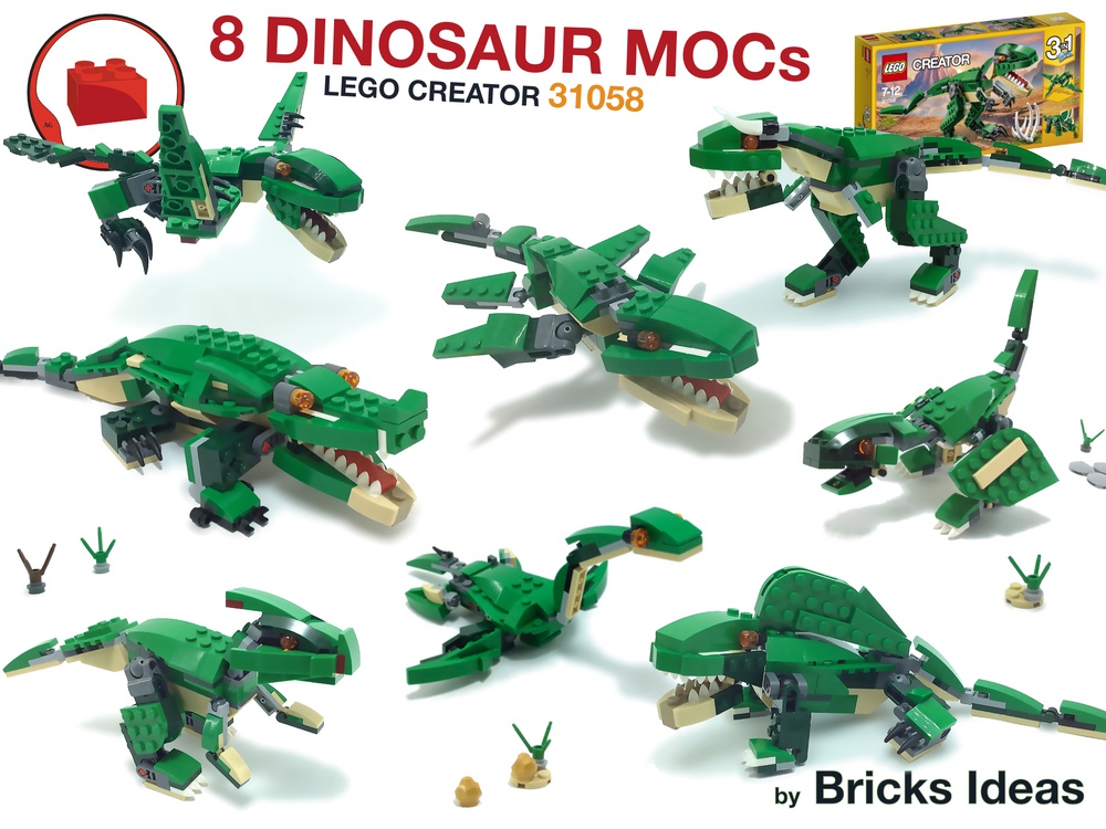 LEGO MOC 8 in 1 - Dinosaurs - Lego Creator 31058 MOCs by Bricks Ideas
