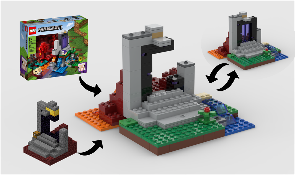 LEGO MOC Improved Minecraft Nether Fortress by sebbl