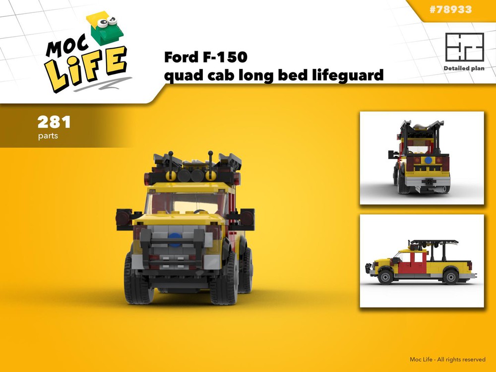 Lego Moc Ford F-150 Quad Cab Long Bed Thirteen Gen Lifeguard By Moclife 