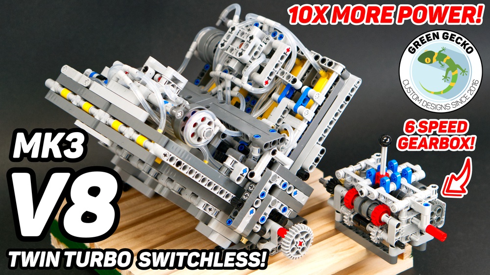 abolish Demon owner LEGO MOC MK3 V8 Lego Pneumatic Engine - Twin Turbo Switchless - 10x More  Power + 1500 RPM by Green Gecko | Rebrickable - Build with LEGO