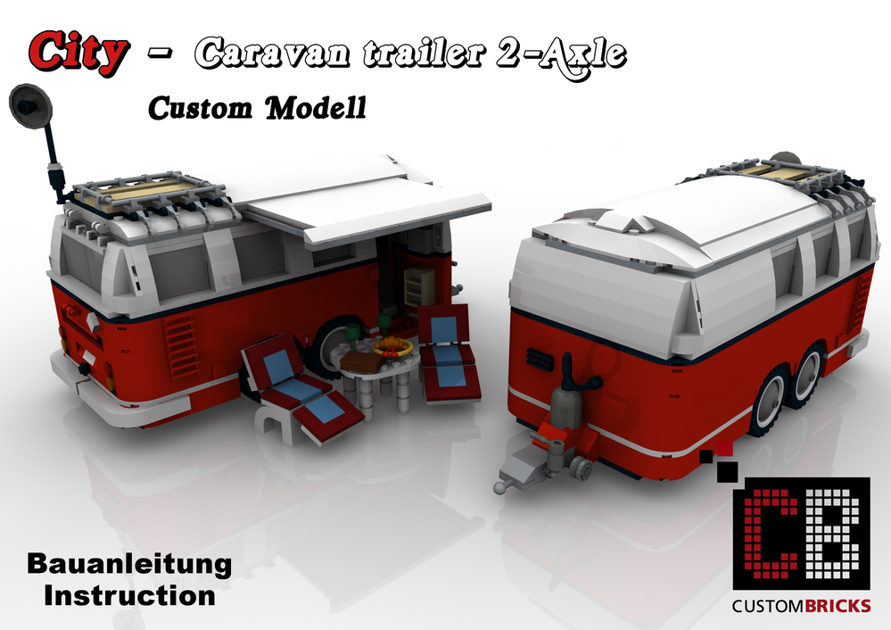 springvand flåde beviser LEGO MOC Custom T1 Caravan - Trailer 2-axle by CustomBricks.de |  Rebrickable - Build with LEGO