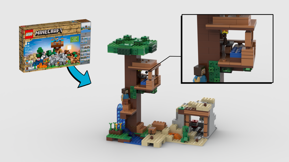 Lego Moc The Classic Minecraft Treehouse By Sebbl Rebrickable Build With Lego