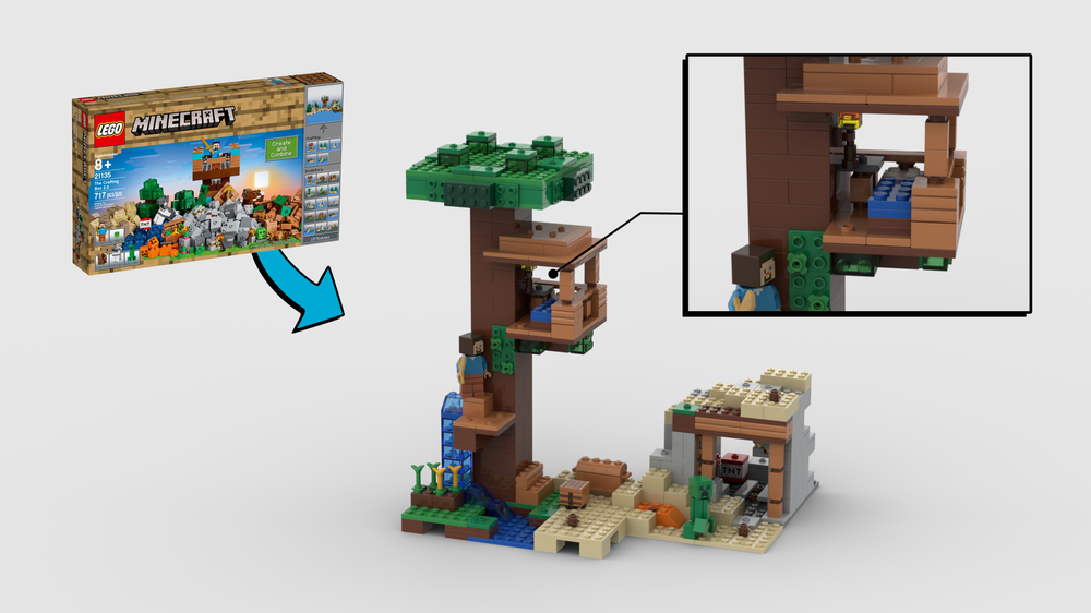 LEGO MOC The Classic Minecraft Treehouse by sebbl Rebrickable Build with LEGO