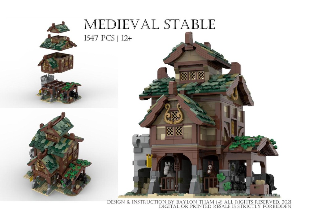LEGO MEDIEVAL STABLE by | Rebrickable Build with