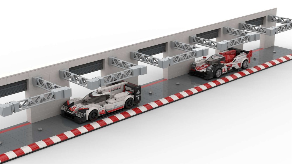 LEGO MOC 1:30 scale car Racing pit lane DISPLAY by SFH_Bricks ...