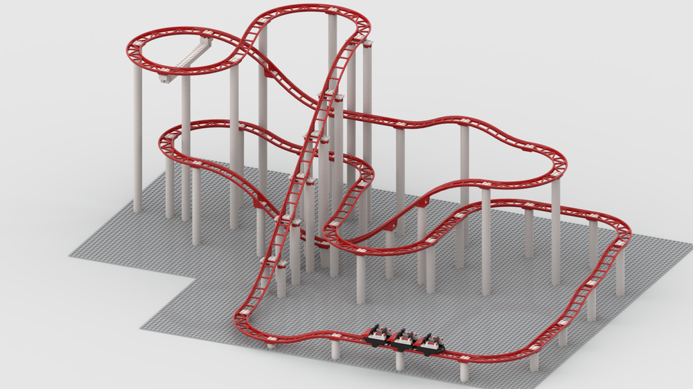 Lego Moc Big Roller Coaster Track By Arthurderengel Rebrickable