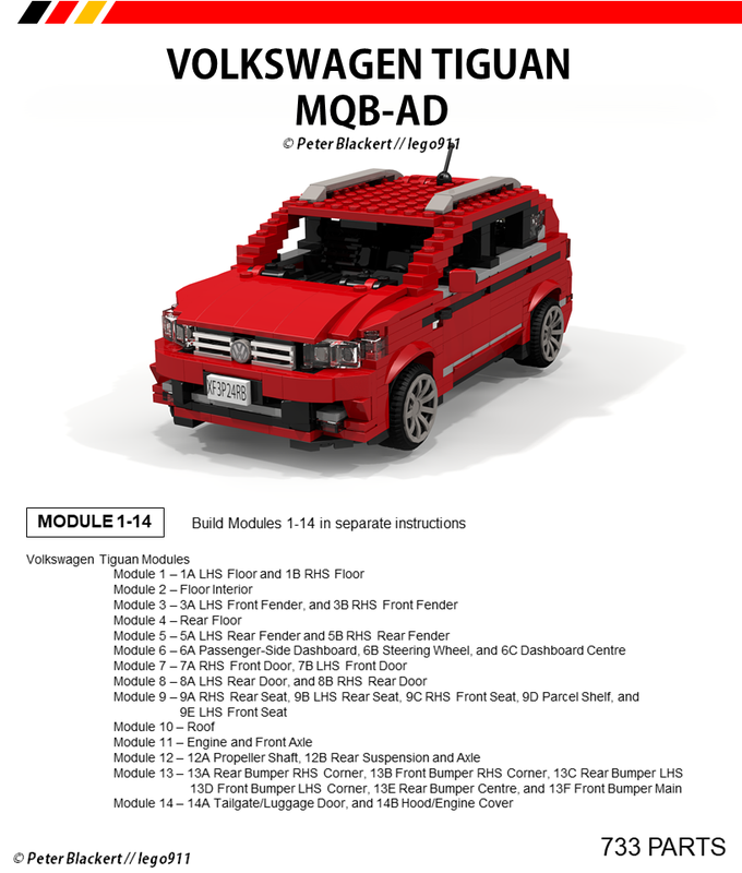 LEGO MOC Volkswagen Tiguan MQB AD-BW CUV - 1:21 Miniland