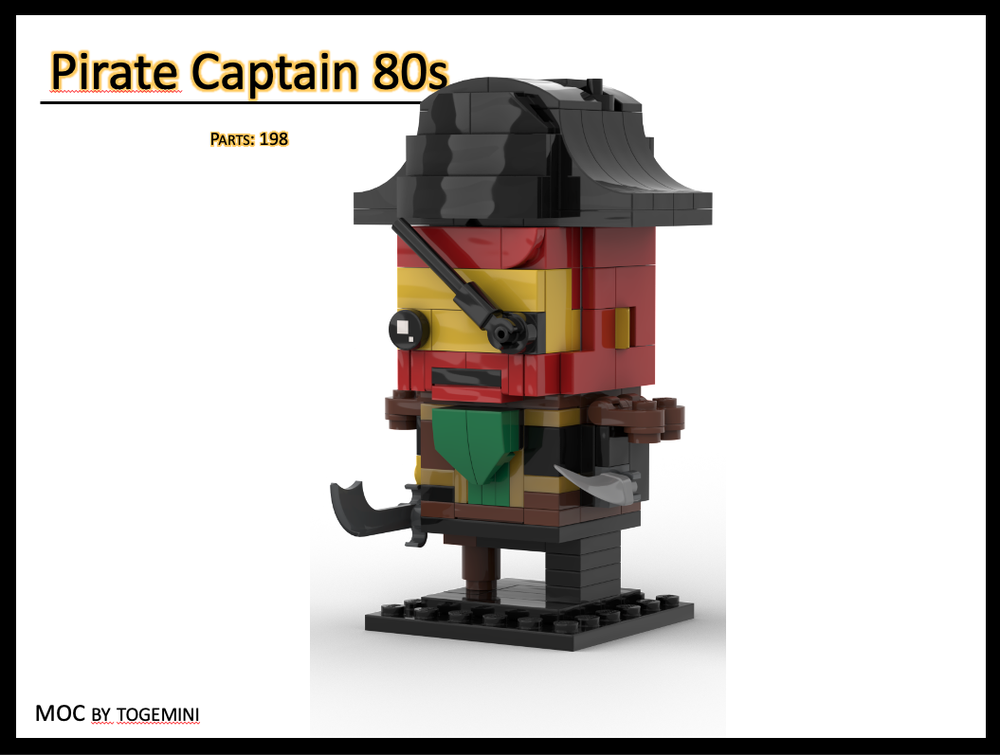 LEGO MOC Pirate Captain from the 80s Brickheadz by togemini