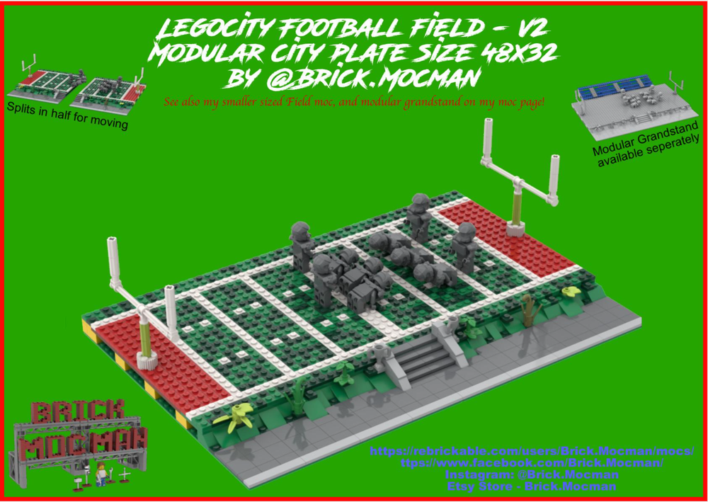 LEGO MOC City Football Field 48x32 by Brick.Mocman Rebrickable Build with LEGO