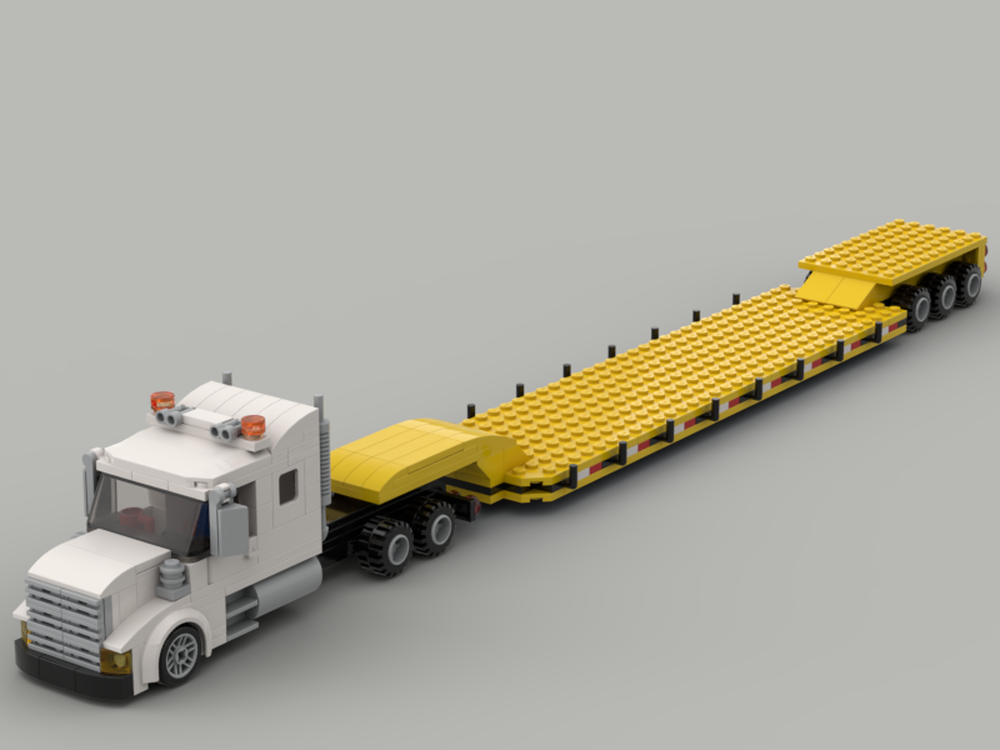 LEGO Semi Truck with lowboy trailer by Brick Studs | Rebrickable - Build with LEGO