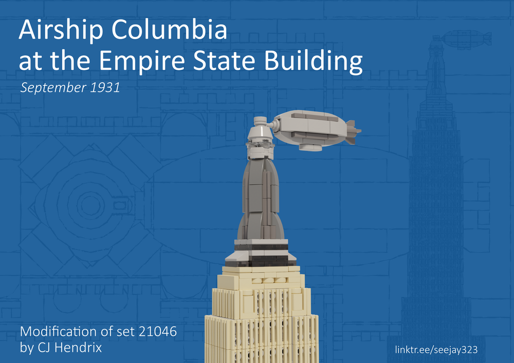 LEGO Airship Columbia Moored at the Empire State Building by seejay | Rebrickable Build with LEGO