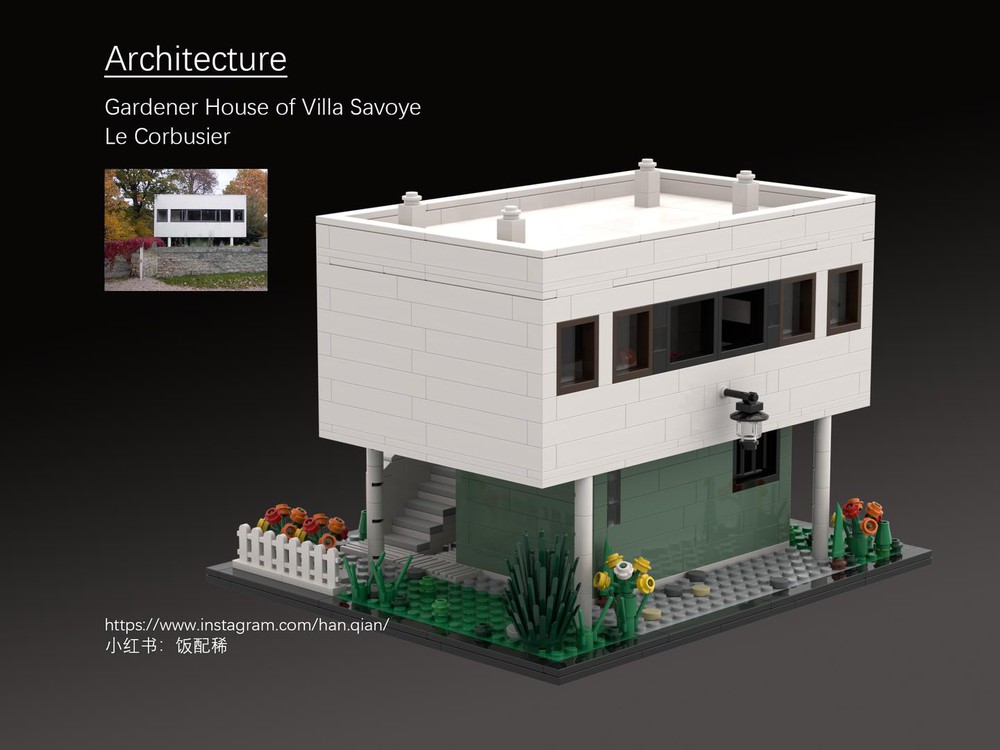 LEGO MOC Gardener House of Villa Savoye by Fanpeixi | Rebrickable Build with LEGO