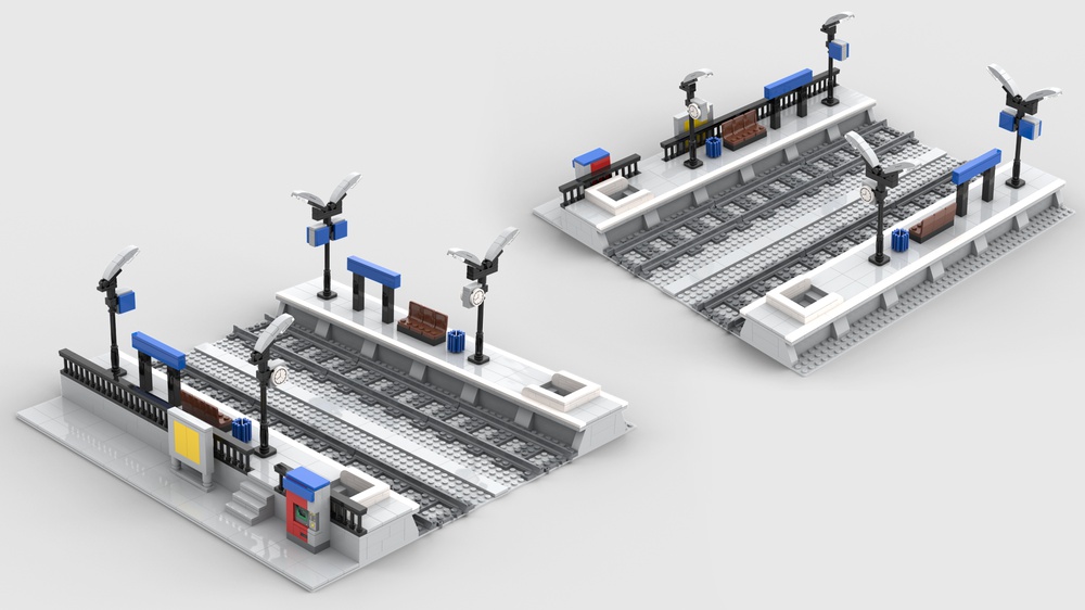 MOC Train Station, A Train Station, Lego Oryginal Parts Only