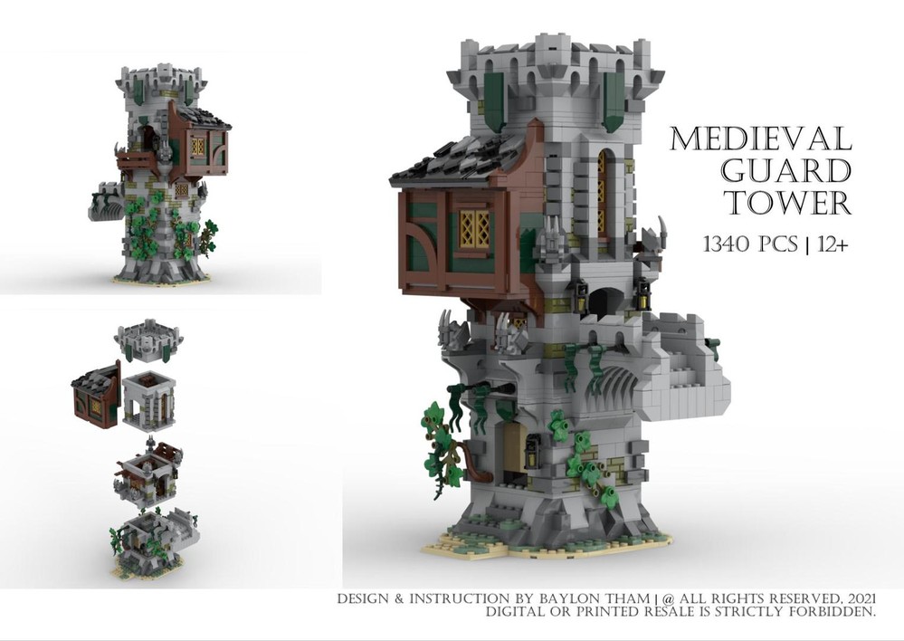 Tour De Garde Médiévale ZITIANYOUBUILD – 1340 Pièces – Compatible Lego – MOC Château
