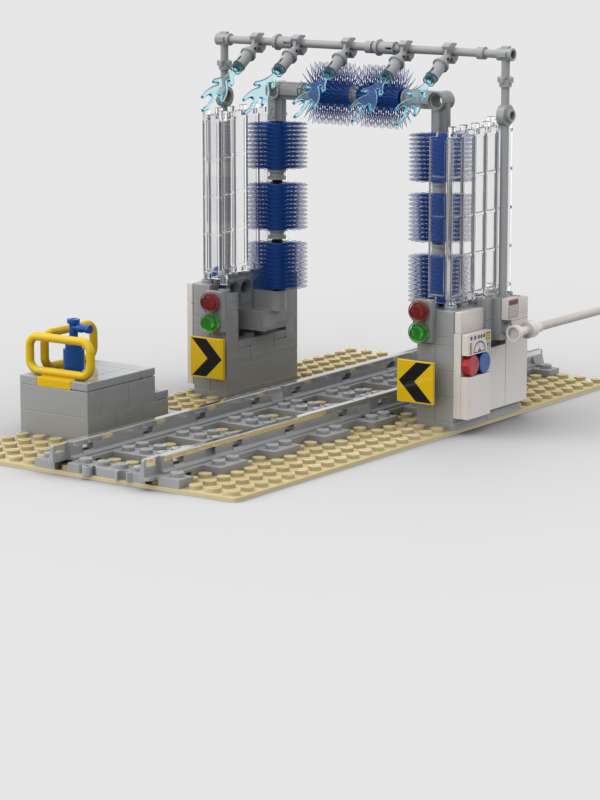 LEGO MOC Eisenbahn Zugwaschanlage Eisenbahnwaschanlage - train washer ...