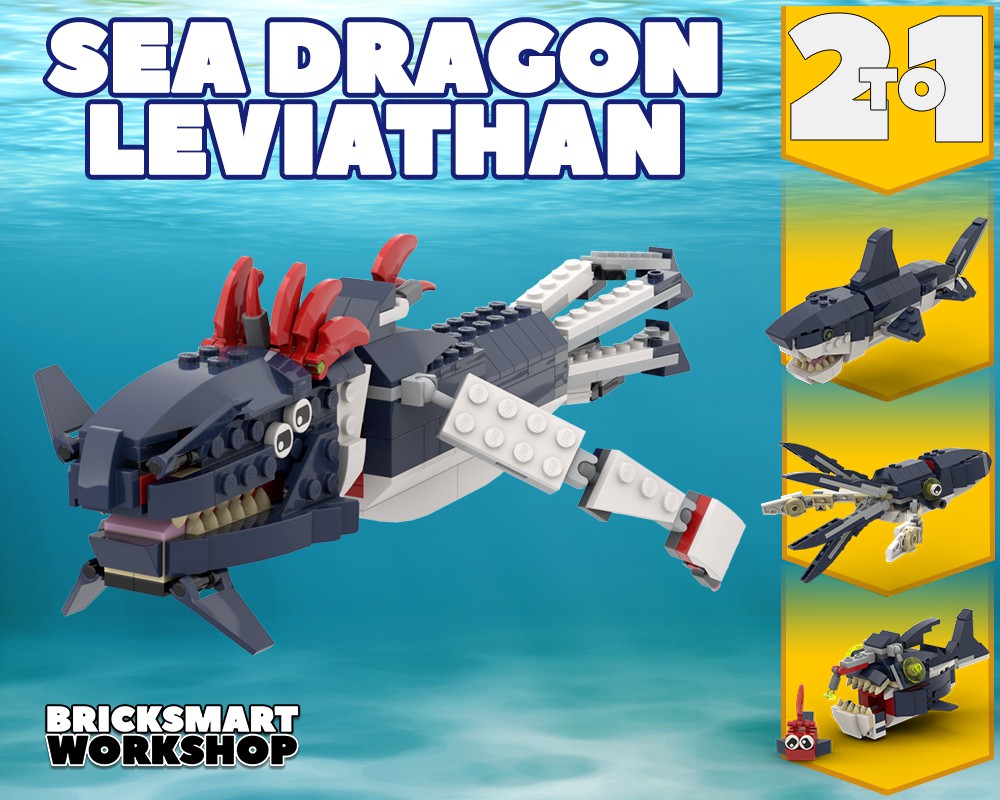 Lego Moc Sea Dragon Leviathan 31088 2 To 1 By Bricksmartworkshop Rebrickable Build With Lego