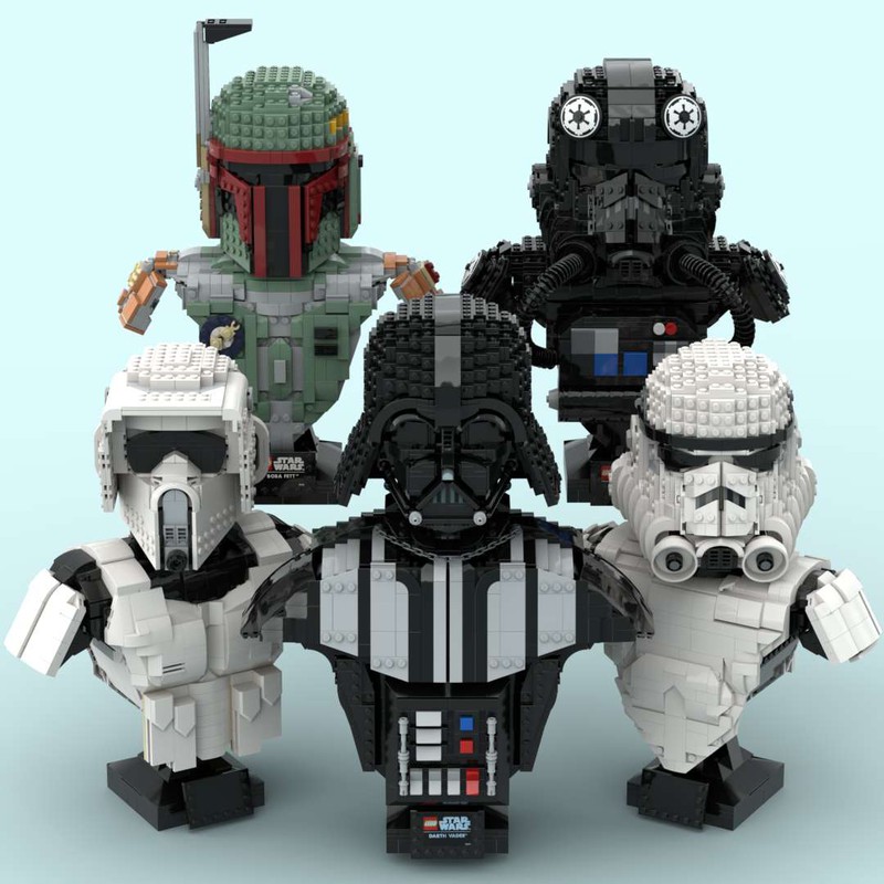 LEGO MOC Bust Collection (Bounty Hunter, Trooper and Pilot, Dark (Empire Edition), Scout Trooper) Phase 1 & 2 by glenn_tanner55 | Rebrickable - Build with LEGO