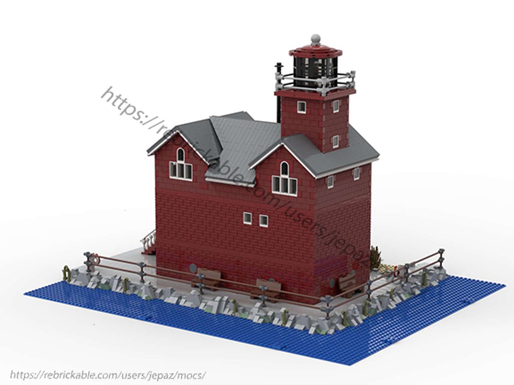 LEGO MOC-84264 Big Red Lighthouse by jepaz | Rebrickable - Build with LEGO