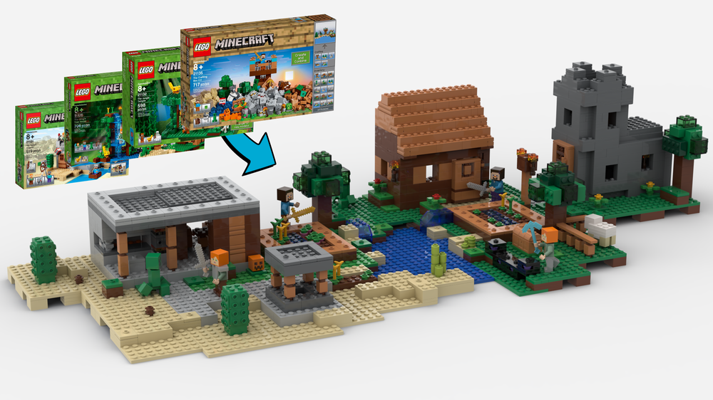 LEGO MOC Minecraft Village from 21121 21125 21132 21135 by sebbl