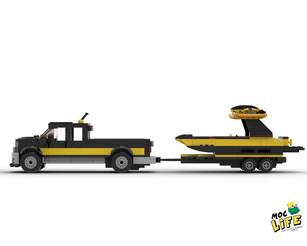 LEGO MOC Ram 1500 quad cab long bed with wakeboard by MocLife ...
