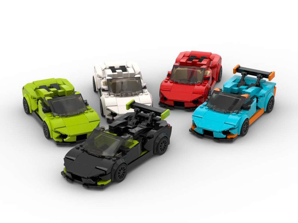 LEGO MOC 2017 Lamborghini Huracan Spyder - Set of Five Colors - 8 Stud Speed Champions IBrickedItUp | Rebrickable - Build with