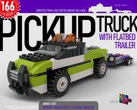 Pickup Truck with Flatbed Trailer