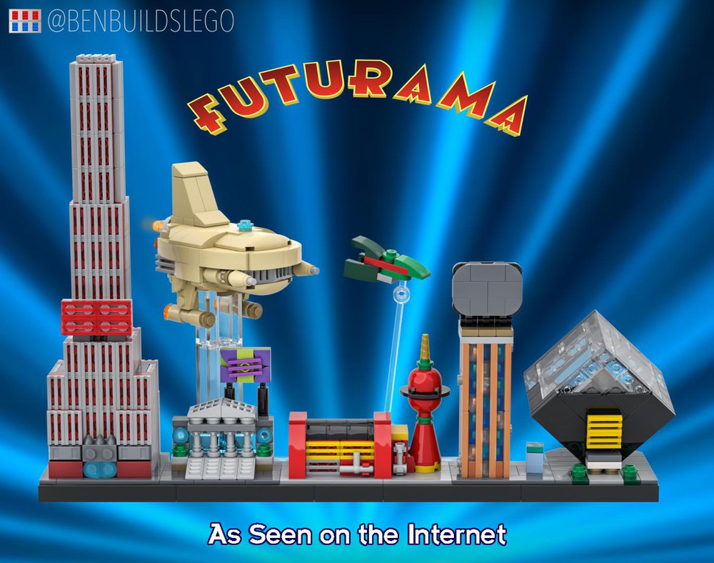 LEGO MOC Futurama skyline by benbuildslego | Rebrickable Build LEGO