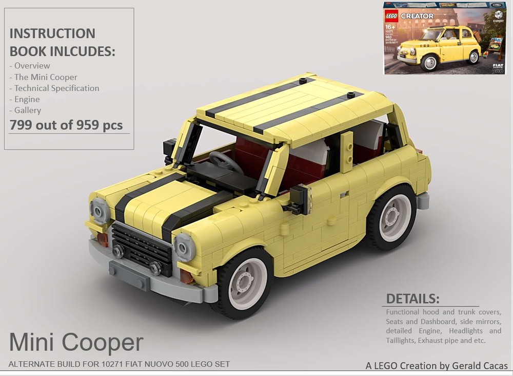 LEGO MOC Mini Cooper: Fiat Alternate Build by geraldcacas | Rebrickable - Build with LEGO